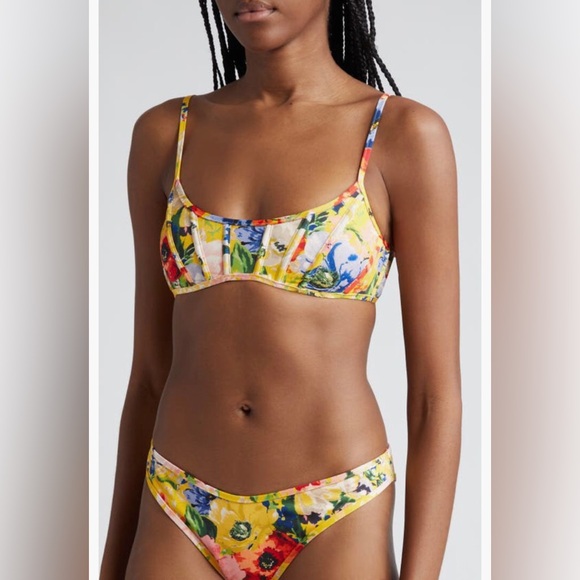 NWT $285 Zimmermann Alight Corset Two-Piece Swimsuit 0 (fits like 4 US), YELLOW! - Picture 4 of 15
